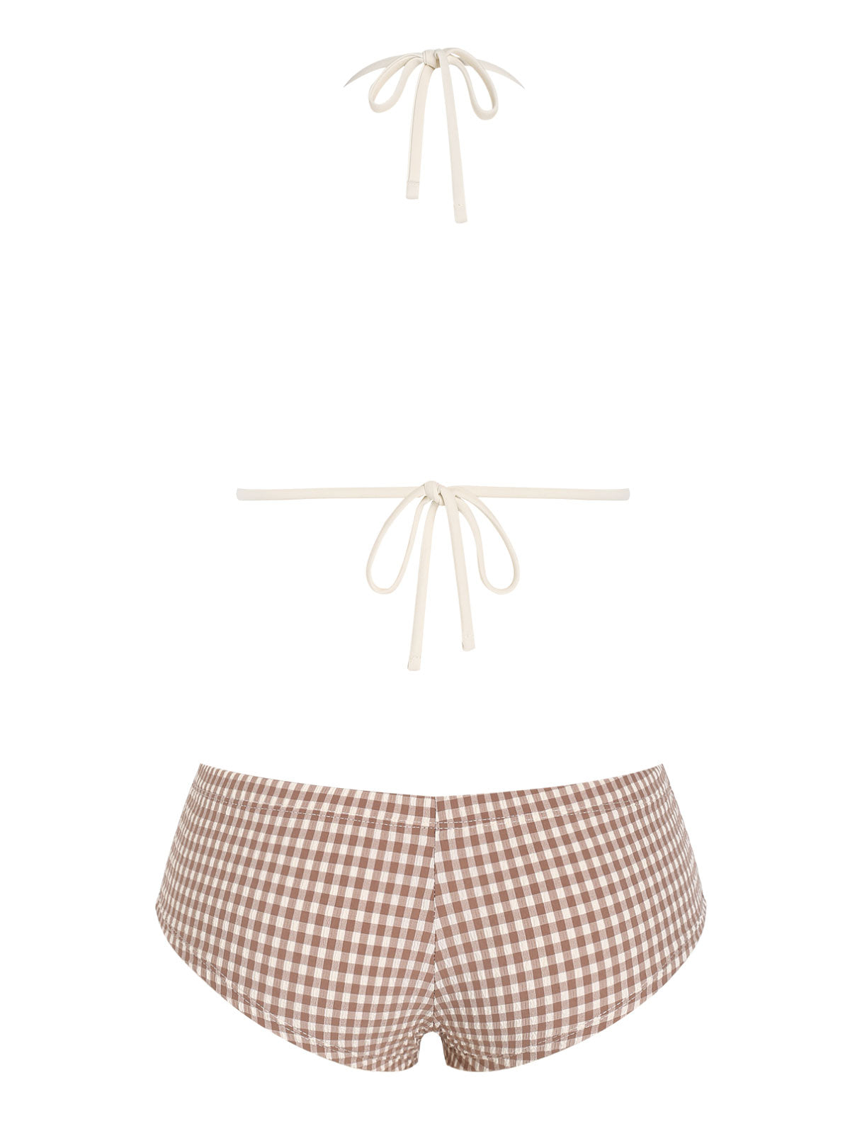 Seamolly Gingham Halter Triangle Boyshorts Bikini Set