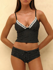 Seamolly Polka Dot Bowknot Low Rise Beach Swim Bottom Boyshorts